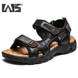 Sandals Genuine Leather Outdoor Summer Sandals Men Shoes Big Size Comfortable Male Sandalias Hiking Chaussure High Quality Shoes Men 230412