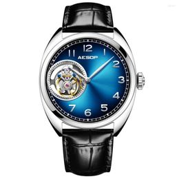 Wristwatches Tourbillon Watch Men Hollow Out Mechanical Sapphire Mirror High-end Business Tough Guy Writwatch Gift Fashion Luxury Male Clock