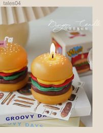 Aromatherapy Diy Hamburger shaped scented candle creative birthday candles on the cake home decorative aromatic candles baby give away gift YQ231113