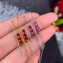 Dangle Earrings KJJEAXCMY Supporting Detection 925 Sterling Silver Inlaid Natural Ruby Ladies Earphone