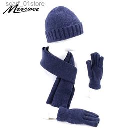 Hats Scarves Sets Men Women Scarf Hat Gs Set Three-Piece Winter Warm Set Outdoor Thick Hats Scarves Men Unisex Skullies Beanies Knitted CL231113