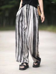 Women's Pants SuperAen Loose Wide Leg For Women 2023 Autumn Elastic Waist Fashion Striped