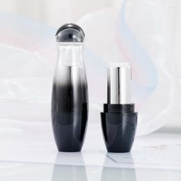 Storage Bottles 12.1mm Gradient Black Empty Lipstick Tube Plastic Lip Packaging Refillable Bottle Clear Cap Cosmetic Container 30/50pcs