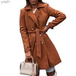 Women's Trench Coats 2023 New Autumn Windbreaker Women Korean Slim Waist Length Trench Coat British Casual size Spring Jacket with Belt OutwearL231113