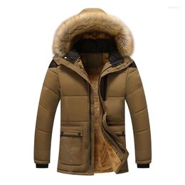 Men's Down Plus Size 6XL 7XL Fur Collar Jackets Winter Men Velvet Lining Thick Warm Hooded Casual Coats Detachable Hat Windbreaker