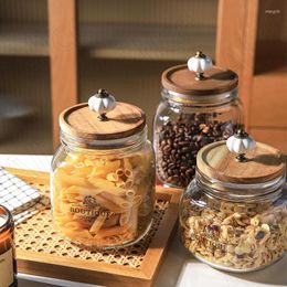 Storage Bottles European Glass Jars Kitchen Desktop Light Luxury Grain Distributor Living Room Candy Sealed Jar Modern Home Decoration