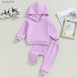 Clothing Sets Winter Children Kids Clothing Set Casual Outfits Long Sleeve Solid Colour Trousers Set For Outfits