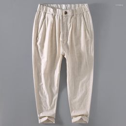 Men's Pants Summer Men's Linen Fashion Business Casual Sold Colour Thin Loose Straight Tube Versatile Cotton Trousers Man