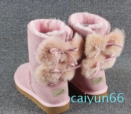 Hot sell AUS short Bow women Fashion style bowknot keep warm short winter Genuine Leather Sheepskin boots coupon G3280