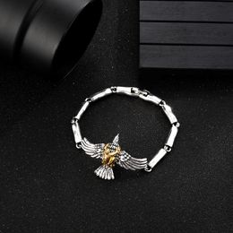 S3843 Fashion Jewellery Golden Man Eagle Pendant Bamboo Chain Bracelet