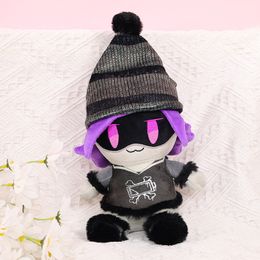 Anime Plush Figure Purple Eyes Girl Plush Toy Cool Girls Plush Doll With Hat Lovely Christmas Gift For Girls
