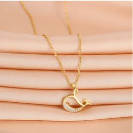 Pendant Necklaces Lucky Little Animal Whale Fish Lover Gift Mother's Day Goodluck Necklace Woman Girl Wedding Blessing Jewellery