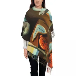 Berets The Persistence Of Memory Scarf Wrap Women Long Winter Warm Tassel Shawl Unisex Painting Art Scarves