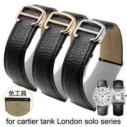 Watch Bands Litchi leather strap is suitable for tank London series WSTA0029 WSTA0030 leather strap 23mm for men and women 231108