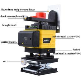 16 Lines 4D 360 Laser Level Nivel Leveling Device Green Beam Self-leveling Horizontal Vertical Measure Tool Frghl