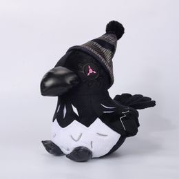 Anime Plush Figure Black Crow Toys Stuffed Animals Crow In The Hat Plushie Home Sofa Decoration