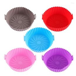 Table Mats Silicone Air Fryer Basket Round Oven Tray Heat Resistant Easy Cleaning Fryers Pot Food Safe