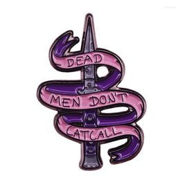 Brooches Pins Dead Men Don't Catcall Feminist Brooch Enamel Metal Badges Lapel Pin Jackets Fashion Jewellery AccessoriesPins Kirk22