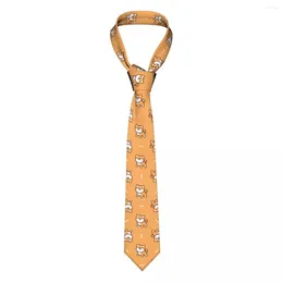 Bow Ties Mens Tie Classic Skinny Cute Shiba Dog Neckties Narrow Collar Slim Casual Accessories Gift