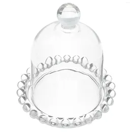 Plates Mini Cake Stand Plate Server Platter Glass Dome Cover Cupcake Cloche Bell Jar Clear