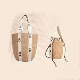 Straw bags totes beach woven crossbody bag with leather shoulder strap sacoche handmade distinctive linen lining summer luxurys handbag modern XB015 E23