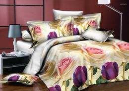 Bedding Sets Bed Linens Wedding Marry Set Ultra Soft 4 Piece King Linen Duvet Cover Modern / Western Style -edredon