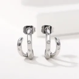 Stud Earrings CAOSHI Simple Delicate Design Female Daily Wearable Accessories Silver Colour Jewellery For Exquisite Gift