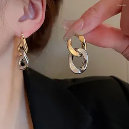 Hoop Earrings 925 Silver Needle Chunky For Women Creative Twisted Chain Ear Buckle Piercing Huggies Gift Eh793