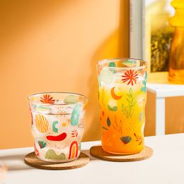 Tumblers JINYOUJIA Hawaiian Style Beer Glass Cup Party Restaurant Juice Water Cups Cold Drink Milk Tea Thicken Glasses Drinkware 230413