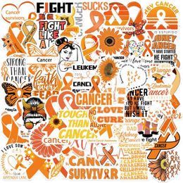 50Pcs Leukaemia Cancer Awareness Stickers Non-Random Waterproof Vinyl Sticker Laptop Skateboard Motor Water Bottle Snowboard Wall Decals Kids Gifts