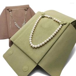 Jewelry Pouches Super Fiber Cloth Pearl Necklace Bag Wholesale Storage Portable Pendant Buckle