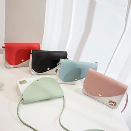 Evening Bags Fashion Simply Women PU Leather Crossbody Bag Messenger Versatile Contrast Colour Shoulder Bow Purses Handbags