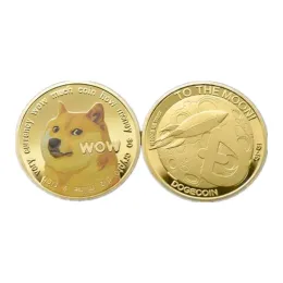 10 Pcs Non Magnetic Doge coins Animal Pet Dog Gold Silver Plated 40 Mm Doge Coin Go To The Moon Collectible Decoration Coin