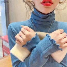 Women's Sweaters Rimocy Fold Turtleneck Jumper Women Autumn Winter High Elastic Solid Color Sweater Woman Simple All Match Bottoming Top FeL231113