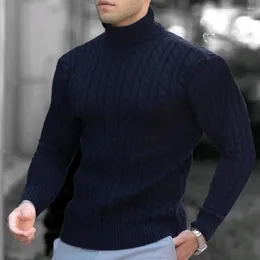Men's Sweaters High Collar Men Top Long Sleeve Sweater Neck Winter Solid Color Turtleneck For Cold