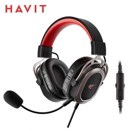 Cell Phone Earphones HAVIT H2008d Wired Gaming Headset with 3 5mm Plug 50mm Drivers Surround Sound HD Mic for PS4 PS5 XBox PC Laptop Gamer Headphone 230412