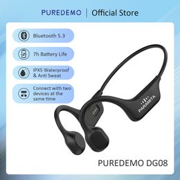 Cell Phone Earphones Real Bone Conduction Headphones Bluetooth 5 3 Wireless Waterproof Sports Headset with Mic for Workouts Running Driving 230412