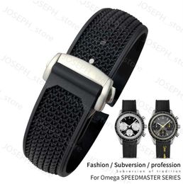 Other Fashion Accessories Watch Bands 20mm 21mm 22mm High Quality Rubber Silicone Watchband Fit for Speedmaster watch StrAP Stainless Steel Deplo J230413