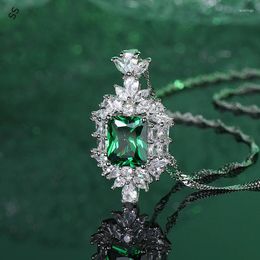 Pendant Necklaces Fashion Synthetic Gem Necklace High-end Atmospheric Emerald Without Chain