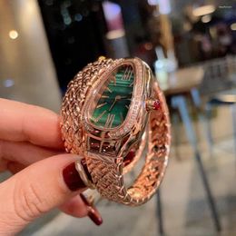 Wristwatches Snake Diamond Quartz Watch Women's Light Luxury Gold Rose Quality Fashion Versatile Gift For Girlfriend