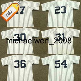 Mich28 Men #29 JIM CATFISH 54 RICH GOSSAGE 30 WILLIE 31 DAVE WINFIELD 36 DOCK ELLIS 1983 Home Baseball Jersey