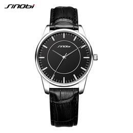 2023 Sinobi Lover's Quartz Watch Black Couple Watch Genuine Leather Strap Fashion Men and Women Watches Valentine's Day Present 2022