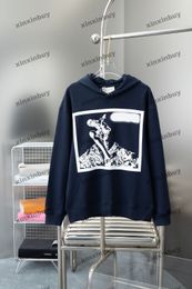 xinxinbuy Men designer Hoodie Sweatshirt Ski mountain letter print high street long sleeve women blue Black S-XL