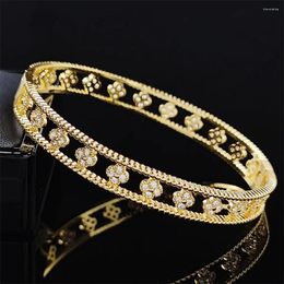 Bangle 2023 Arrival Trendy Gold/silver Color Bracelet For Women Valentine's Day Gift Unique Design S7407