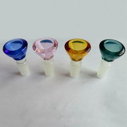 Latest Colourful Smoking Glass 14MM 18MM Male Joint Dry Herb Tobacco Philtre Bowl Oil Rigs Portable Replaceable Waterpipe Bong DownStem Cigarette Holder DHL