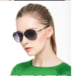 Sunglasses Women Fashion Net Red Metal Two-tone 8071 Driver Driving Progressive Colour Polarised