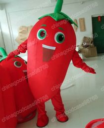 Christmas Red Pepper Mascot Costume Top Quality Halloween Fancy Party Dress Cartoon Character Outfit Suit Carnival Unisex Outfit Advertising Props