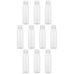 Water Bottles 10 Pcs Juice Bottle Clear Plastic Odorless Milk Practical Sub Drinking Pet 350 Ml Storage Multipurpose Empty