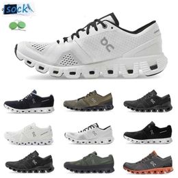 Mens On Cloud x 1 Running Shoes Sneaker Triple Black White Sand Orange Frame Olive Grey Runner Trainers Outdoor Sports Sneakers Shoe 3645black cat 4