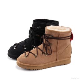 Classic Snow Bootes Sheepskin Knee Boots tasman Women Men winter ankle work boots wool Chestnut Shoes